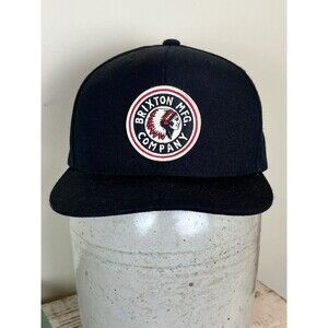 Brixton Hat Mfg Company Indian Chief Logo Trucker Hat Cap Black Snapback One Sz